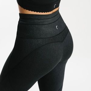 Zyia Black Shimmer Drawstring Luxe leggings